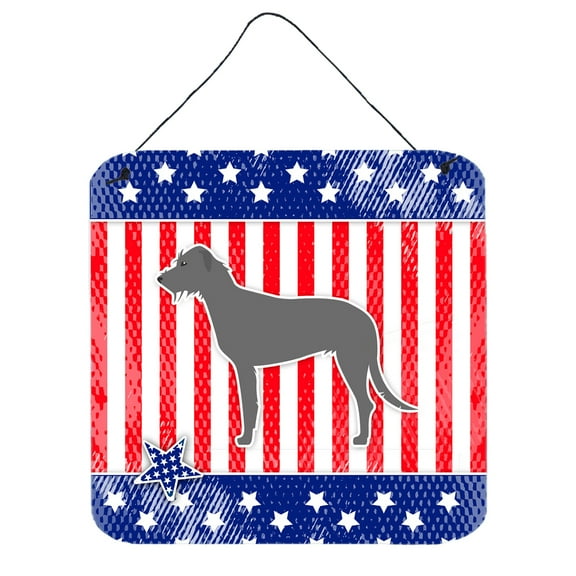 Carolines Treasures BB3303DS66 USA Patriotic Irish Wolfhound Wall or Door Hanging Prints