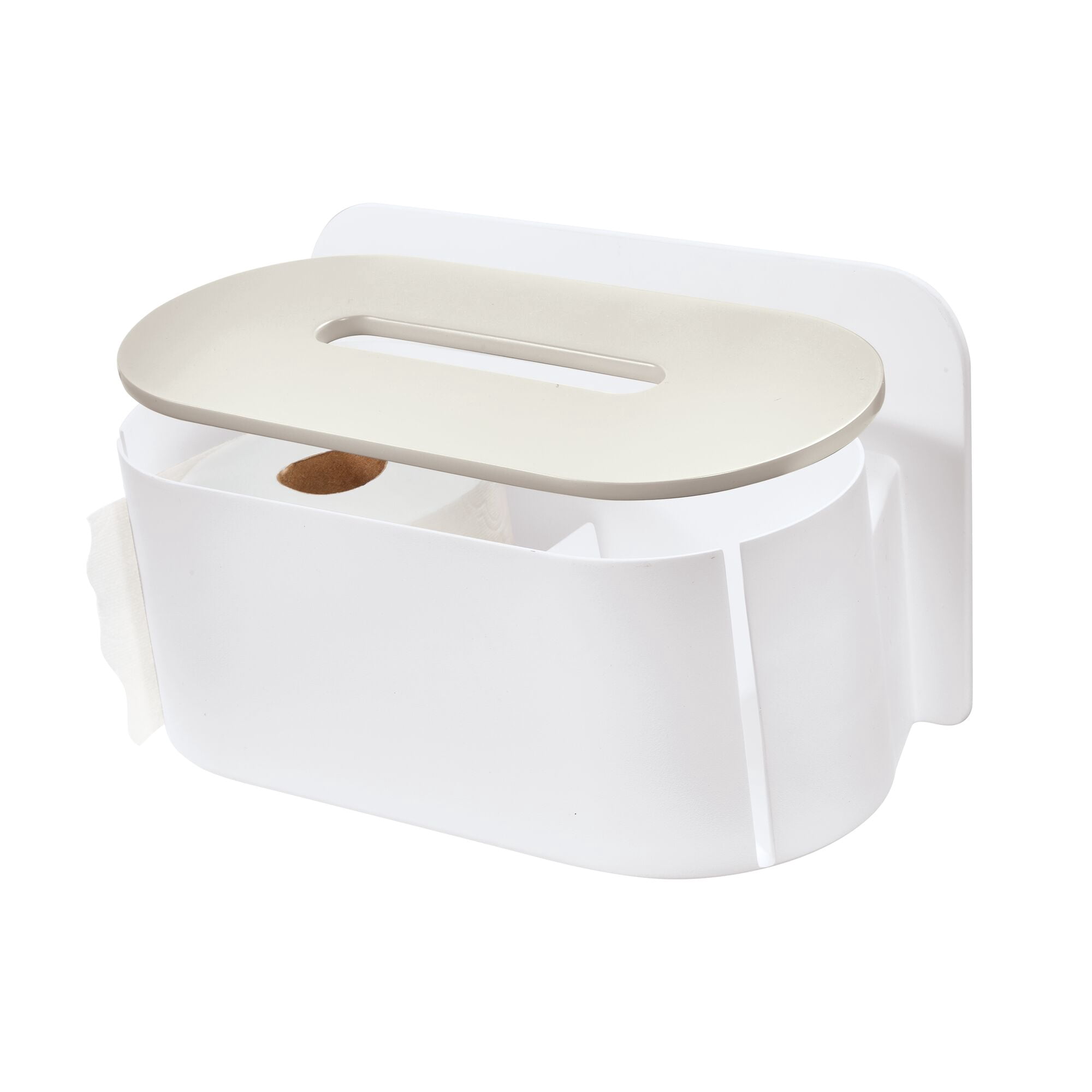 iDesign Adhesive 2-Roll Toilet Paper Holder and Dispenser – Berkley Collection - Coconut/White