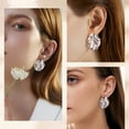thumbnail image 3 of Lancharmed Silver Plated Studs Earrings for Womens,Oval Earring Womens Gifts Under 25 Dollars, 3 of 7