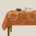 thumbnail image 3 of Fall Tablecloth Square 52x52 Inch White Pumpkins Burnt Orange Table Cloth,Stain Resistance Polyester Thanksgiving Day Harvest Table Covers for Kitchen Dining,Small Tablecloth for Party Picnic, 3 of 7