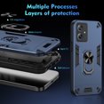 thumbnail image 5 of Cutyskin for Motorola Moto G 5G 2023 Case, Ring Holder with Camera Lens Protection & Kickstand Military Grade Drop Tested Shockproof Heavy Duty Protective Magnetic Phone Case, Navyblue, 5 of 7