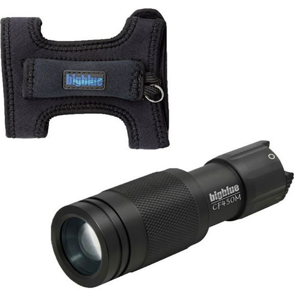 Bigblue CF450 450 Lumens Adjustable Beam Dive Light with Glove