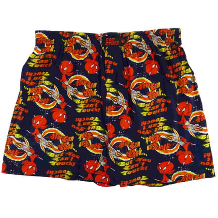 Hot Stuff Mens Blue Valentine's Day Boxers Lil Devil Cant Touch Boxer Shorts S