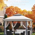 thumbnail image 3 of Garvee 10.82 x 10.82' Outdoor Pop up Gazebo Tent, Adjustable Height with Mosquito Netting, Gray, 3 of 9