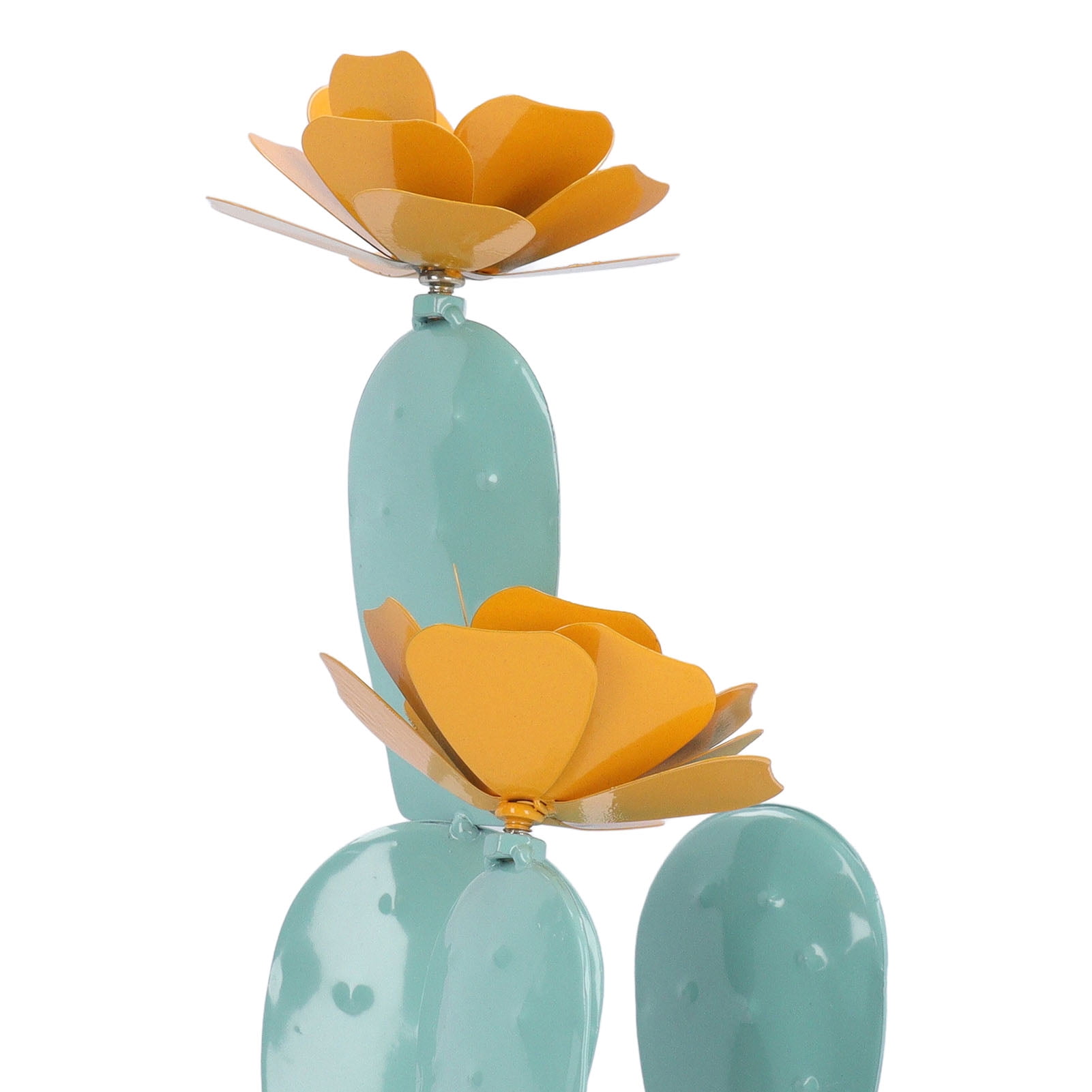 Nieyigj Colorful Metal Prickly Pear Cactus Statue Garden Art Decor, Iron Cactus Sculpture for Outdoor Yard Patio Balcony (10.24 inches / 26 cm)