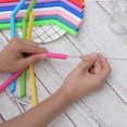thumbnail image 4 of Juego de 18 pajitas plegables para chupitos, pajitas para beber, pajitas únicas, pajitas de colores, cepillo limpiador de pipas, pajitas de silicona, 4 of 5