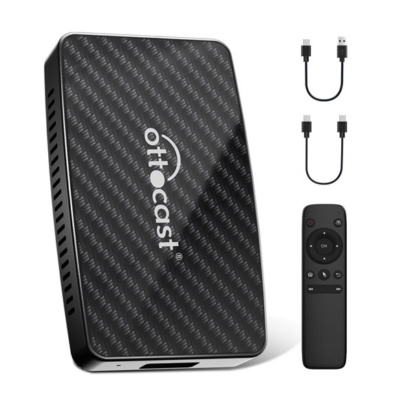 Ottocast Play2video Pro With Remote Control Android Car TV Box Wireless CarPlay Android Auto Adapter for Factory Wired CarPlay car