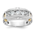 thumbnail image 1 of Diamond2Deal 14K Two-tone Gold Men's 5-Stone 1 cttw Diamond Ring Size 10, 1 of 6
