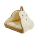 thumbnail image 1 of Cama para perros y gatos, nido para gatos, cojín interior para otoño e invierno, acogedora perrera para interiores, tienda para mascotas beige S, 1 of 9