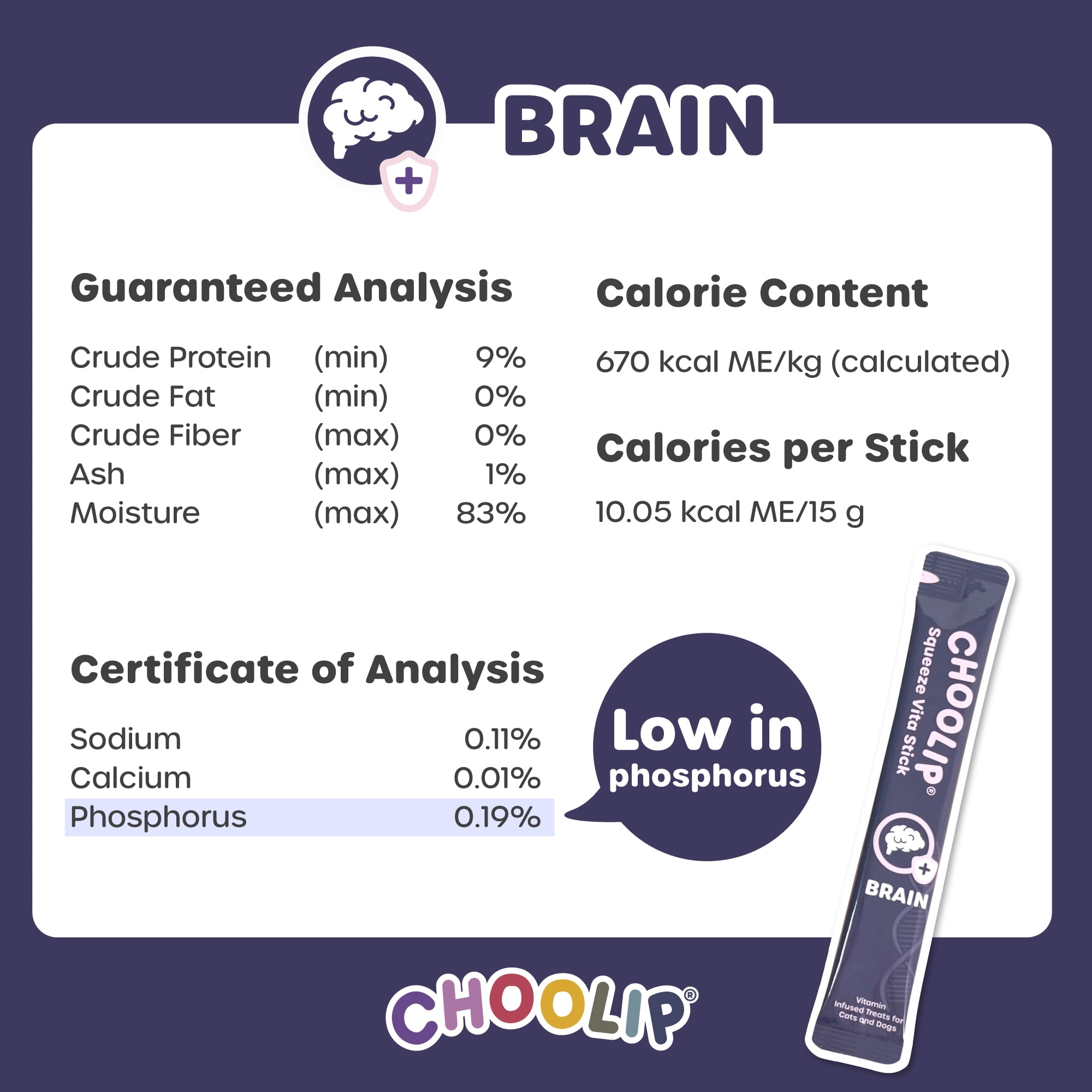 Choolip Vita Stick Brain Support Lickable Treats for Cats & Dogs, 25.9 oz (7 Pouches, 49ct)