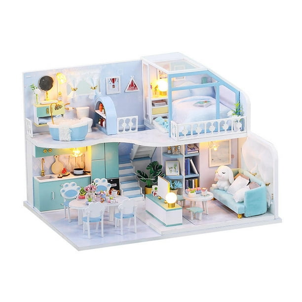 ShenMo Hands Craft DIY Miniature Dollhouse Kit （blue）– 3D Model
