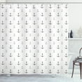 thumbnail image 1 of Ambesonne Anchor Shower Curtain, Hand Drawn Heart Motifs, 69"Wx84"L, Black and White, 1 of 3