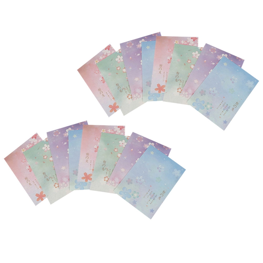 Supvox 5Set Blossoms Pattern Writing Paper Assorted Color Japanese Style Stationery for Letter Writing