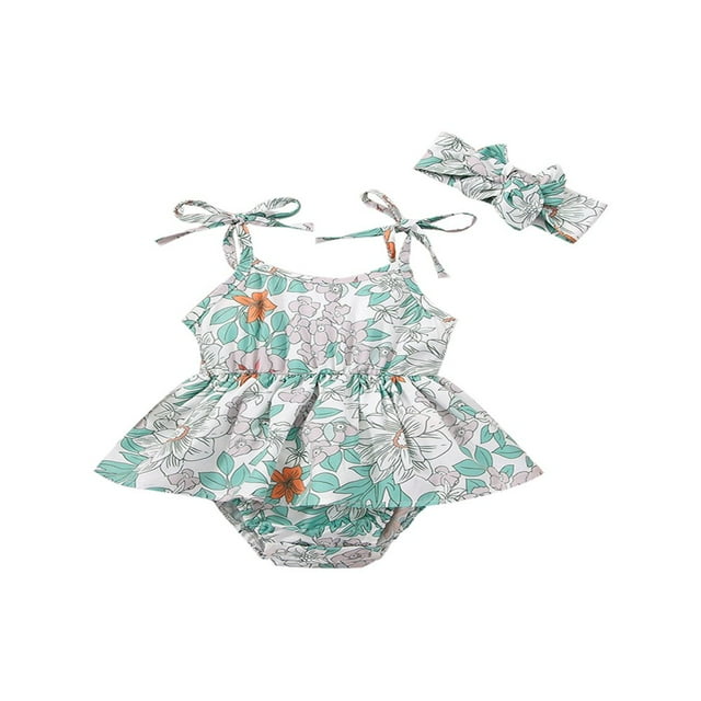 Barboteuse Robe Sans Manches à Bretelles Spaghetti avec Bandeau Violet 12-18 Mois