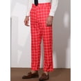 thumbnail image 2 of Unique Bargains Men's Plaid Printed Straight Leg Business Casual Checked Pants 38 Red White, 2 of 6