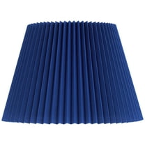 Springcrest 9" Top x 14 1/2" Bottom x 10" High x 10" Slant Lamp Shade Replacement Medium Blue Wide Pleated Spider Harp Finial