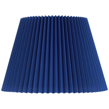 Springcrest 9" Top x 14 1/2" Bottom x 10" High x 10" Slant Lamp Shade Replacement Medium Blue Wide Pleated Spider Harp Finial