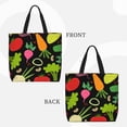thumbnail image 3 of Vsdgher Cartoon Vegetables print Tote Bag for Women Shoulder Bag with Zipper Large Shoulder Bag Handle Handbag Portable Washable for Travel, Work, 3 of 8