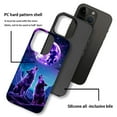 thumbnail image 4 of Punmada Compatible with iPhone 14 Pro Max Matte Case For Girl Boy Full Body Protective Hard Shell Esthetics Pattern Purple Moon Wolf, 4 of 7