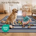 thumbnail image 4 of ODIKA 4'x6' Ultra-Soft Area Rug, Nautical Horizontal Bands Balanced That Couch Navy Vintage Kind None Washable, Bare feet friendly, Silk-Touch for Bedroom Home office, 4 of 7