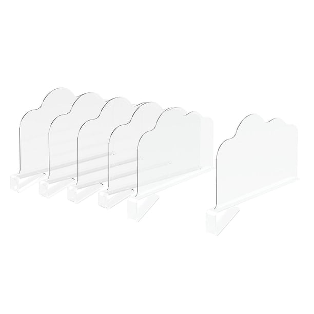 6 separadores de estantes, organizadores de armarios de baño, estanterías, armarios de oficina, organizadores verticales de bolsos.
