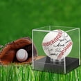 thumbnail image 5 of 2 Pcs Upgraded Baseball Display Case, With Black Base Baseball Holder Display Case, UV Protected Acrylic Cube Baseball Holder Square Clear Box, Memorabilia Autograph Display Ball - Fits Official Size, 5 of 6