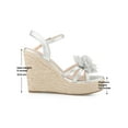 thumbnail image 5 of BLISSFUL STEP Women's Flower Platform Espadrilles Wedge Heel Sandals Silver 9.5, 5 of 6
