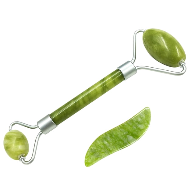Kit Masajeador Facial Jade Stone Rodillo Jade Doble Cara & Gua TFixol rodillo de jade