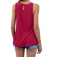 thumbnail image 3 of Wycnly Womens Tank Tops Back Keyhole Lightweight Smocked Swing Tunic Vest Summer Fashion Solid Round Neck Sleeveless Shirts Blouse Red m, 3 of 6
