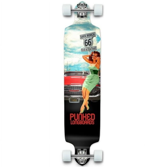 Yocaher Drop Down Longboard Complete Cruiser 41.25" x 10" w/Premium Grip Tape, Aluminum Alloy Truck, 71mm Longboard Wheels, and ABEC -9 Bearings - RTE-66