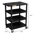 thumbnail image 3 of Bc45-B Four Flat-Shelf Structural Foam Plastic Cart - Black, 3 of 4