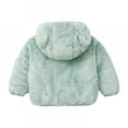 thumbnail image 4 of Toddler Boys Girls Hooded Jacket Fleece Hoodie Winter Warm Solid Color Coat Cute Bear Ear Sweater Thick Clothes 1-2 Years, 4 of 8