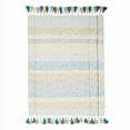 thumbnail image 1 of Sparrow & Wren Emily Tasseled Color Block 100% Cotton Throw 59″ X 70″, Silver/Navy, 1 of 1