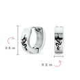 thumbnail image 5 of Bling Jewelry Mens Laser Etched Dragon Mini Hoop Huggie Earrings Stainless Steel, 5 of 7