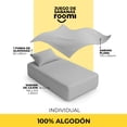 thumbnail image 4 of Juego de Sábanas Individual roomi Algodón Premium Frescas y Suaves Color Gris, 4 of 5