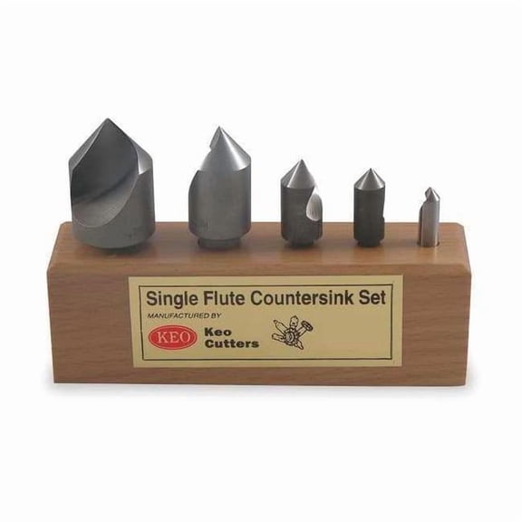 Keo Countersink Set,5 PC,1 FL,60 Deg,HSS 919-000-050