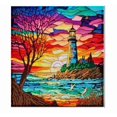 thumbnail image 1 of Diamond painting stained glass Crystal, full drill window stickers. 30x30, 1 of 5