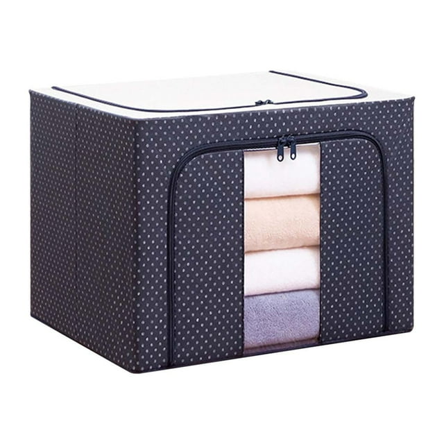 Bolsa organizadora de gran capacidad para guardar edredones y colchas de tela ZJT250130834 | Tela Oxford plegable con cremallera bidireccional resistente y ventana transparente | Caja de almacenam