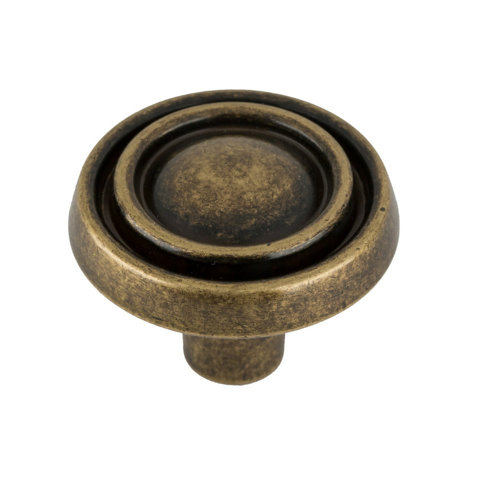 Mainstays 1 3 16 Traditional Cabinet Knob Antique Brass 10 Pack