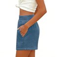 thumbnail image 5 of vigerkar Summer Shorts for Women 2026 Trendy Pull Elastic High Waisted Plus Size Comfy Stretchy Casual Shorts (Blue, L), 5 of 7