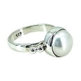 thumbnail image 4 of Navya Craft Freshwater Pearl 925 Sterling Silver Handmade Women Statement Ring, Pearl Jewelry Size 4.5, 4 of 5
