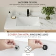 thumbnail image 6 of Stylish Undermount 20 ¾"Wx 15 ½"D White Porcelain Rectangular Bathroom Sink with 2 overflow rings P-200, 6 of 10