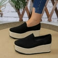 thumbnail image 3 of Tawop Women Shoes Mothers Day Slip On Casual Wedge Pointy Toe Black 10, 3 of 5