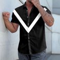 thumbnail image 2 of Camisas s Para Hombre Hombres manga corta primavera verano casual impreso camisas top blusa camisas (Black, XXL), 2 of 5