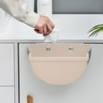 thumbnail image 4 of QTBIUQ Kitchen Hanging Folding Trash Can, Wastebasket Suitable For Bathroom Cabinet Door Toilet Garbage Can Beige, 4 of 6