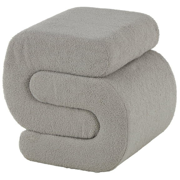DecMode 20" x 19" Gray Polyester S- Shaped Ottoman with Connected Arches, 1-Piece