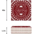 thumbnail image 3 of FMSHPON Have a Merry Christmas Mandala Pattern Set of 8 Coaster for Drinks, Absorbent Ceramic Stone Coasters Cup Mat with Cork Base for Home Kitchen Room Coffee Table Bar Decor, 3 of 4