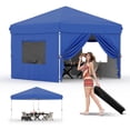 thumbnail image 5 of 10x10 FT Pop Up Outdoor Canopy Tent with 4 Removable Sidewalls – Waterproof & UV Resistant Gazebo – Adjustable Height, Portable Sun Shade Shelter with Roller Bag – Ideal for Parties, Events, Backyard, 5 of 11