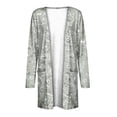thumbnail image 5 of Pompotops Chemisier Décontracté à Manches Longues Imprimé pour Femmes avec Poche Cardigan Liquidation, 5 of 5