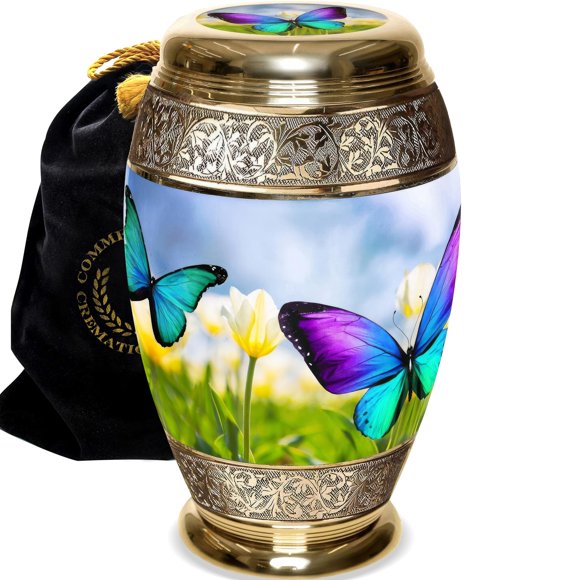 Wild Butterflies Cremation Urn for Ashes for Women - Beautifully Handcrafted & Personalized Cremation Urns for Human Ashes Adult Female, Mom, Sister or Da